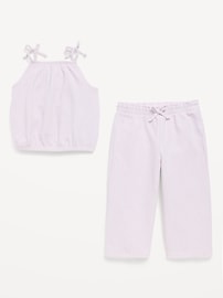Image number 2 showing, Cami Top and Wide-Leg Pants Set for Toddler Girls