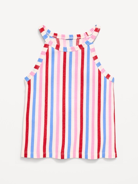 Fitted Ribbed Halter Tank Top for Toddler Girls