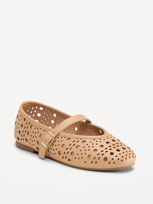 Image number 1 showing, Faux-Leather Mary Jane Ballet Flats for Girls