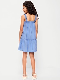 Image number 2 showing, Printed Sleeveless Ruffled Swing Dress for Girls