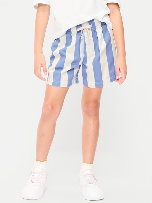 Image number 1 showing, High-Waisted Pull-On Striped Twill Shorts for Girls