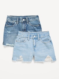 Image number 1 showing, High-Waisted Ripped Frayed-Hem Jean Shorts 2-Pack for Girls