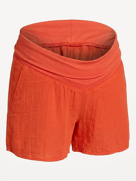 Image number 2 showing, Maternity Foldover-Waist Relaxed Pull-On Short