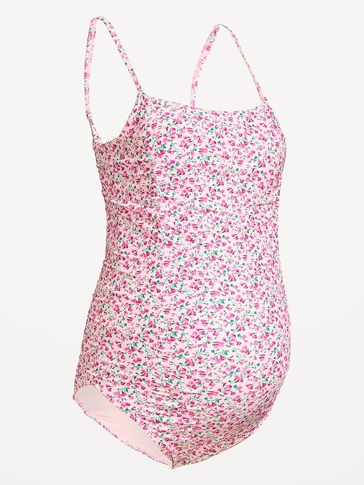 Image number 1 showing, Maternity Ruched One-Piece Swimsuit