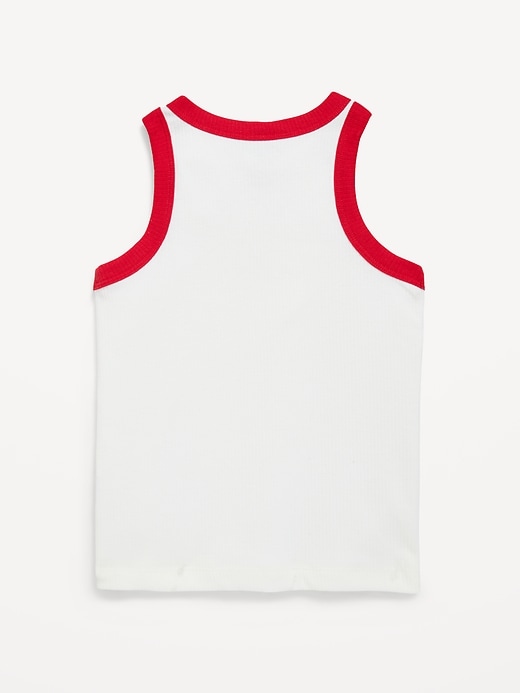 Image number 2 showing, Fitted Ribbed Graphic Tank Top for Girls