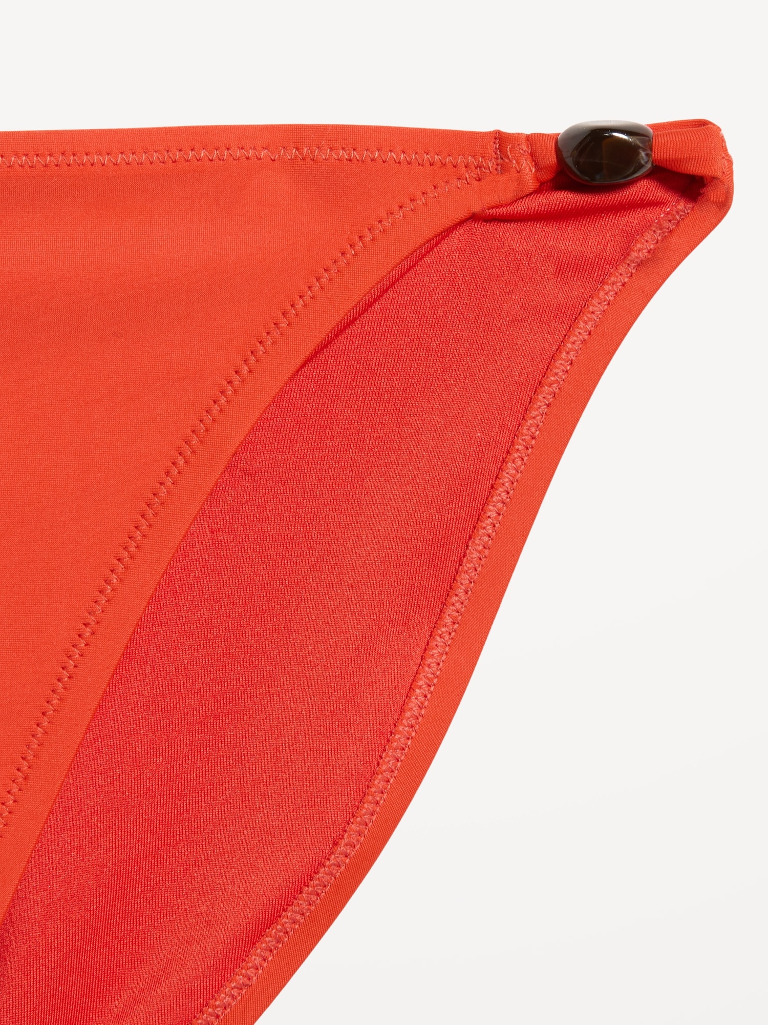 Beaded Mid-Rise Bikini Swim Bottoms