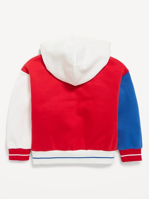 Image number 3 showing, Oversized Boxy Color-Block Pullover Hoodie for Toddler Boys