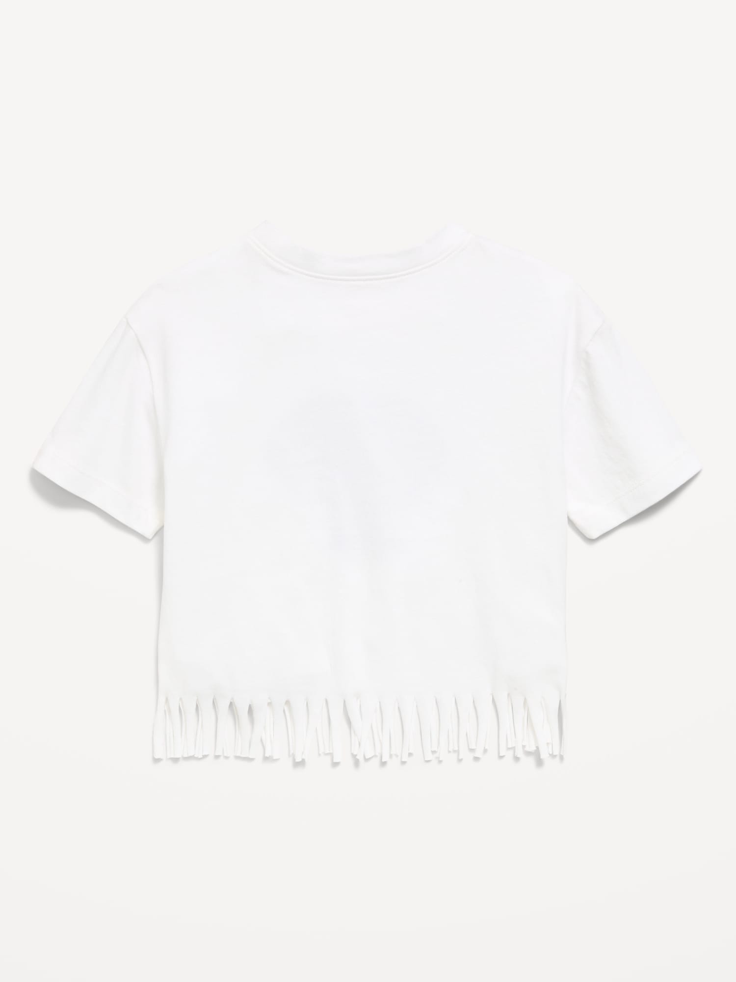 Short-Sleeve Graphic Fringed-Hem T-Shirt for Toddler Girls