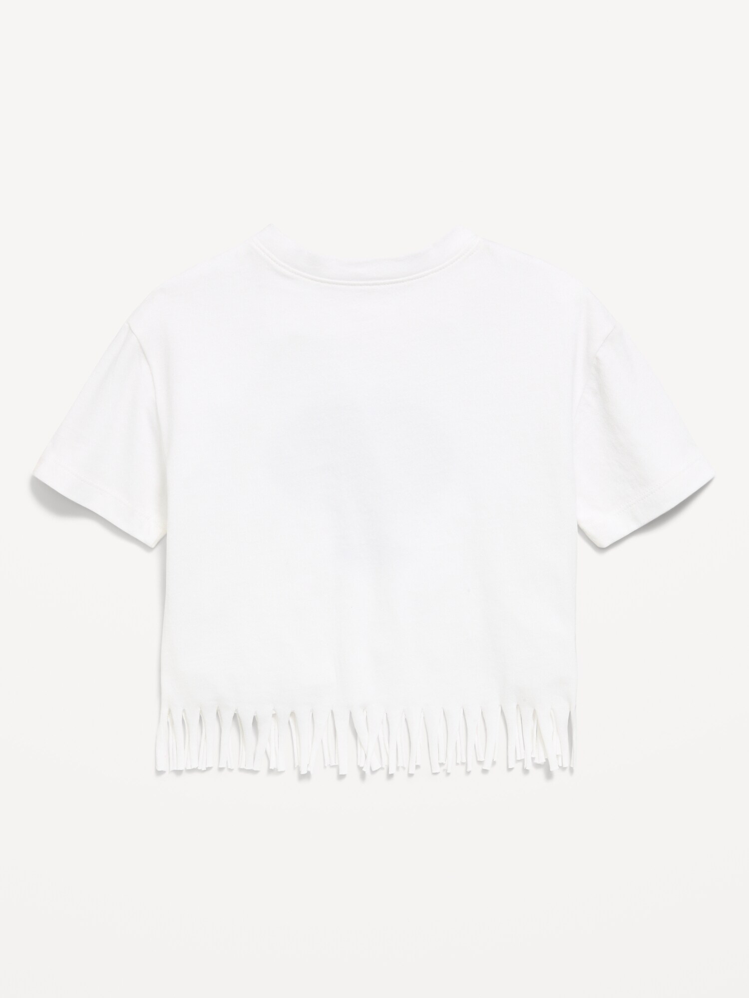 Футболка Old Navy Short-Sleeve Graphic Fringed-Hem T-Shirt для девочек-малышей, цвет: Белый — фото 3
