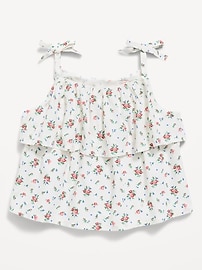 Image number 1 showing, Printed Sleeveless Crinkle Tie-Strap Top for Toddler Girls