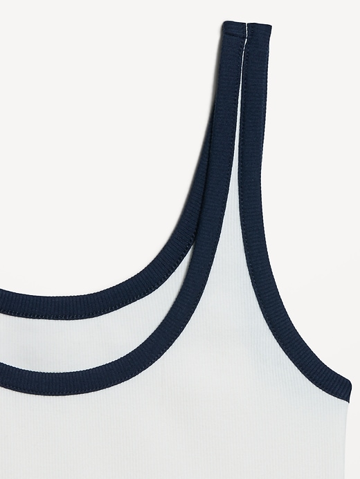 Image number 4 showing, First-Layer Ribbed Scoop-Neck Tank Top