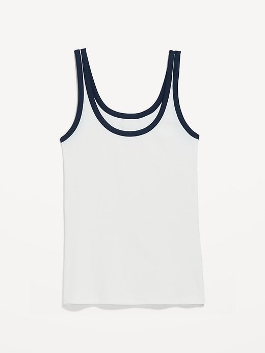 Image number 5 showing, First-Layer Ribbed Scoop-Neck Tank Top