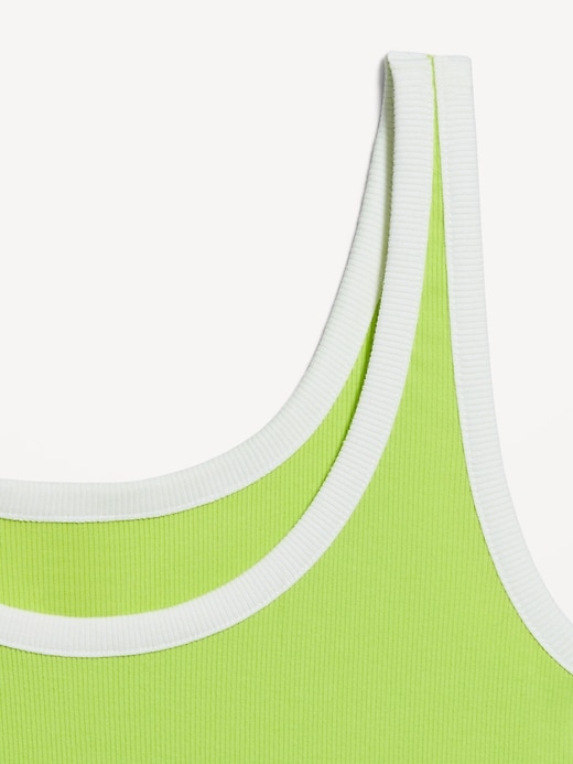 Image number 4 showing, First-Layer Ribbed Scoop-Neck Tank Top