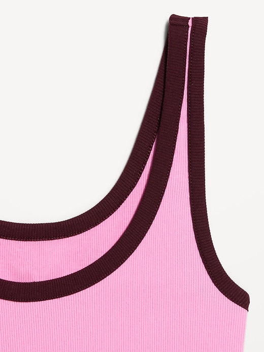 Image number 4 showing, First-Layer Ribbed Scoop-Neck Tank Top