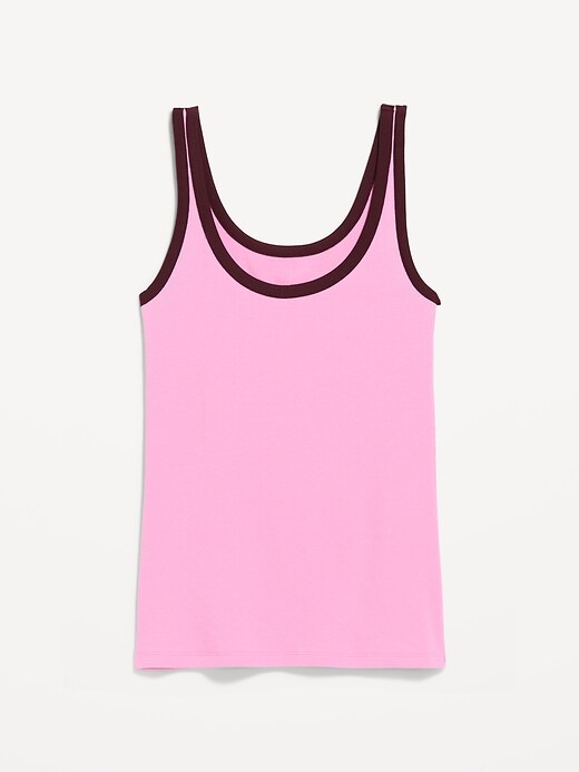 Image number 5 showing, First-Layer Ribbed Scoop-Neck Tank Top