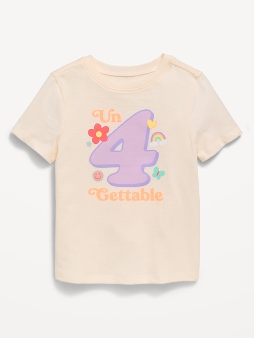 Image number 1 showing, Short-Sleeve Birthday Graphic T-Shirt for Toddler Girls