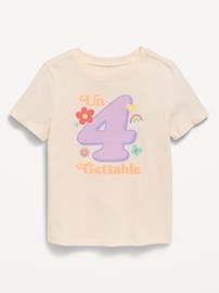 Image number 1 showing, Short-Sleeve Birthday Graphic T-Shirt for Toddler Girls