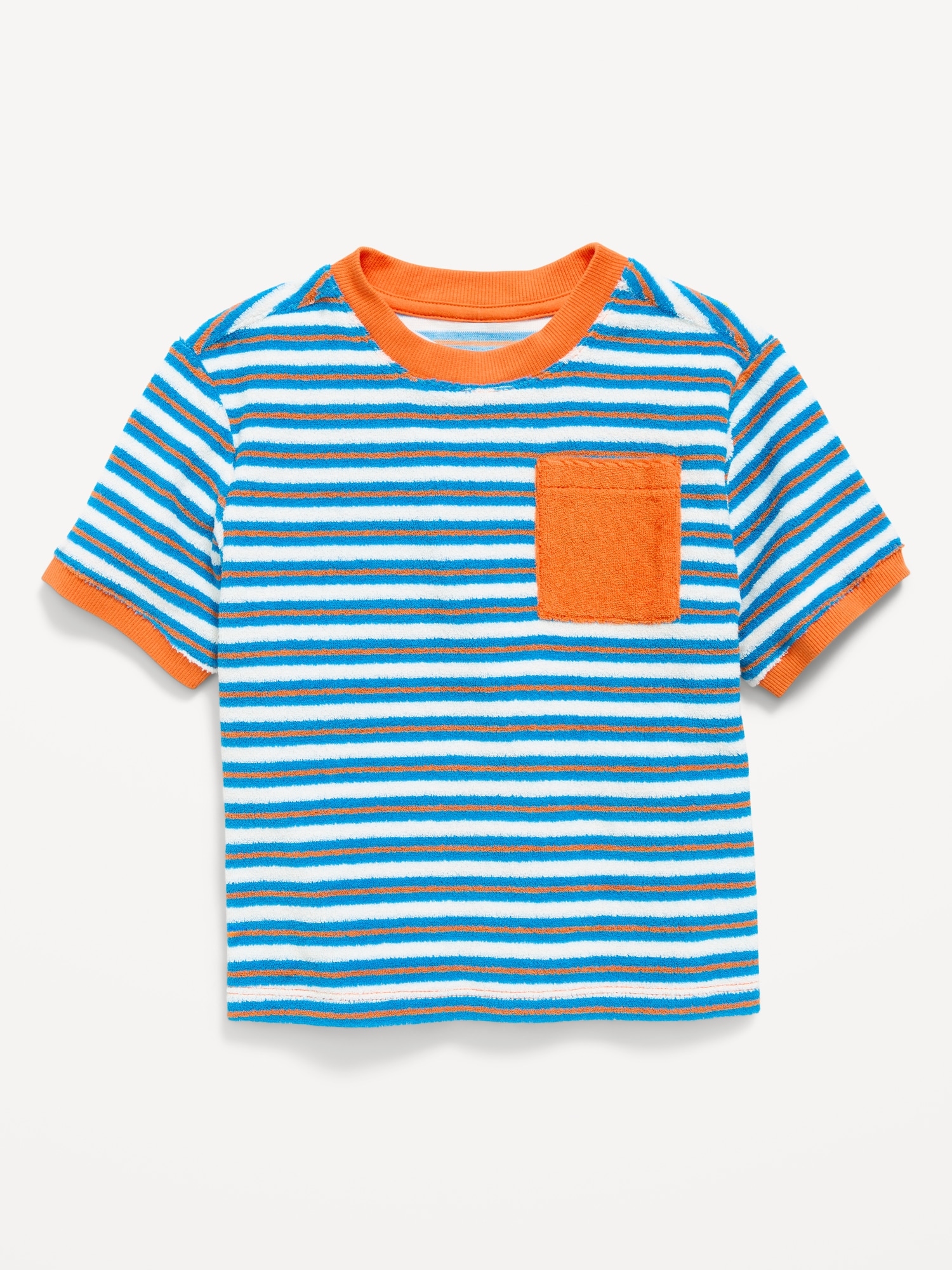 Short-Sleeve Oversized Terry Pocket T-Shirt for Toddler Boys