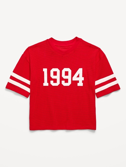 Image number 1 showing, Oversized Mesh Graphic Football T-Shirt for Boys