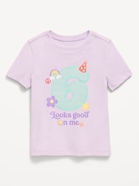 Image number 1 showing, Short-Sleeve Birthday Graphic T-Shirt for Toddler Girls
