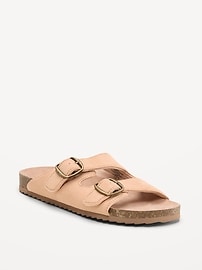 Image number 1 showing, Faux-Suede Double-Strap Slide Sandals for Girls