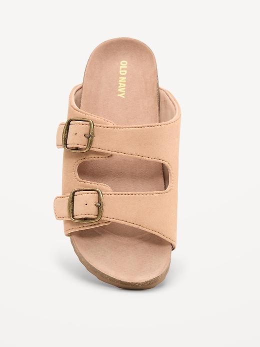 Image number 2 showing, Faux-Suede Double-Strap Slide Sandals for Girls