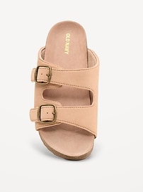 Image number 2 showing, Faux-Suede Double-Strap Slide Sandals for Girls