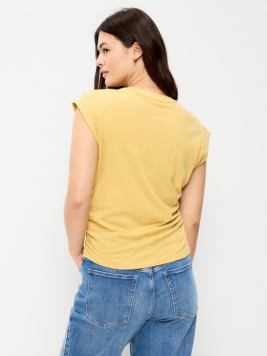 Image number 6 showing, Cap-Sleeve Side-Cinch Top