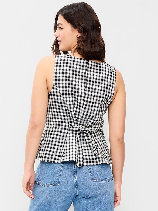 Image number 6 showing, Button-Down Linen Swing Top