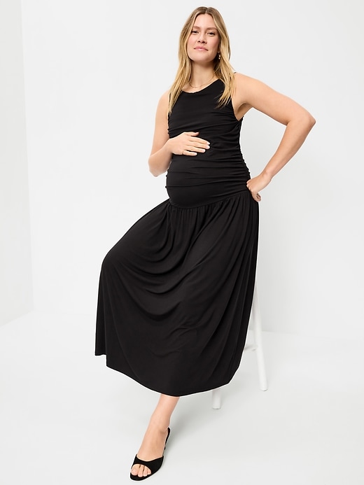 Image number 3 showing, Maternity Drop-Waist Fit & Flare Dress