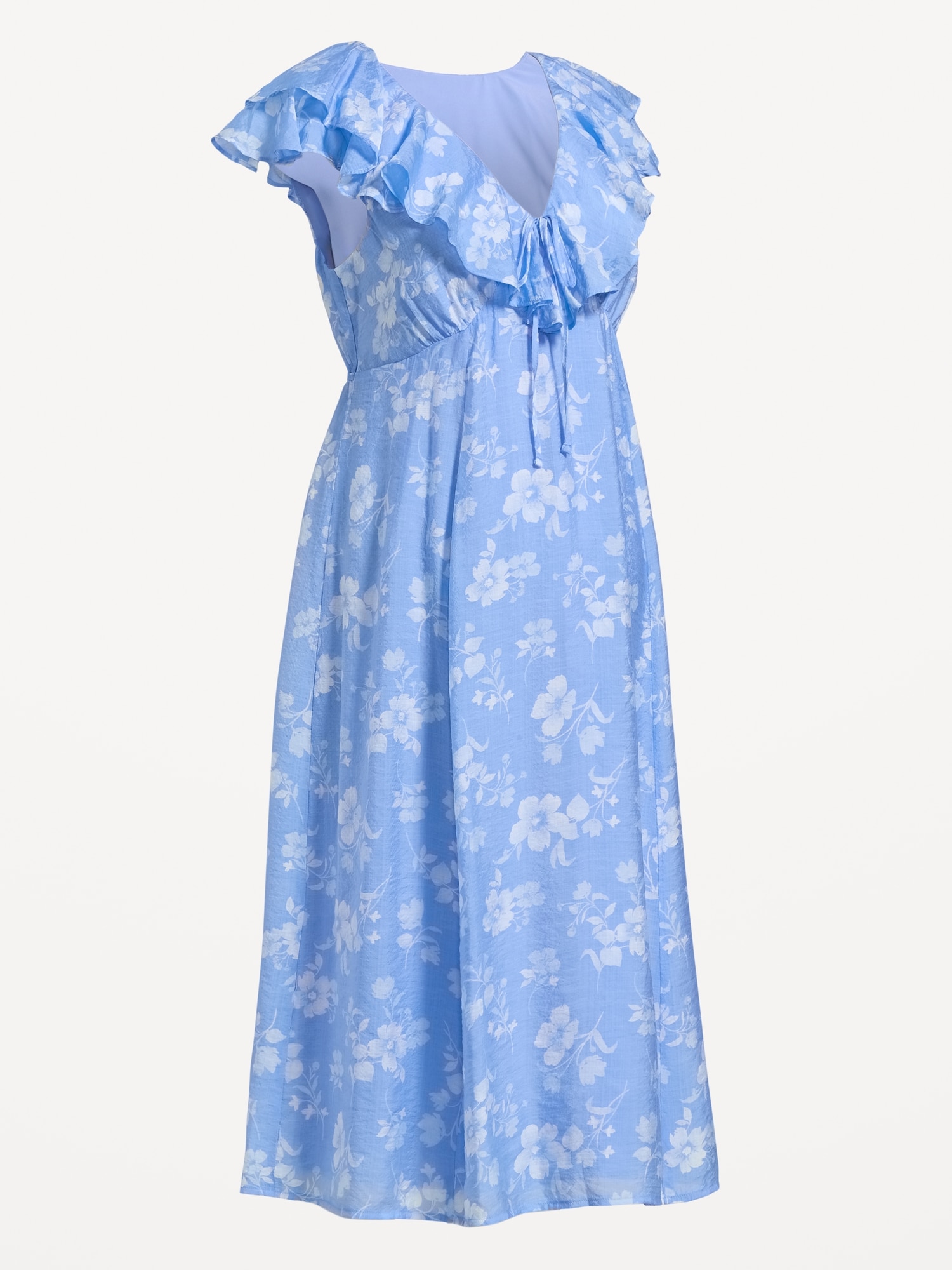 Женское платье Old Navy Maternity Ruffle-Sleeve Midi, цвет: Синий с принтом