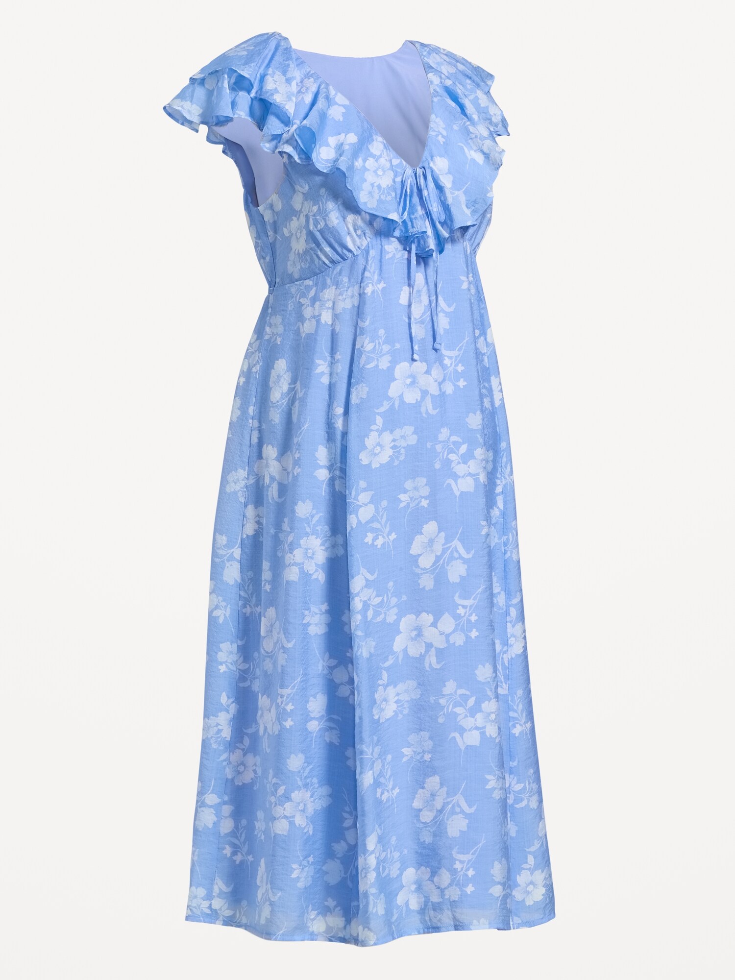 Женское платье Old Navy Maternity Ruffle-Sleeve Midi, цвет: Синий с принтом — фото 3
