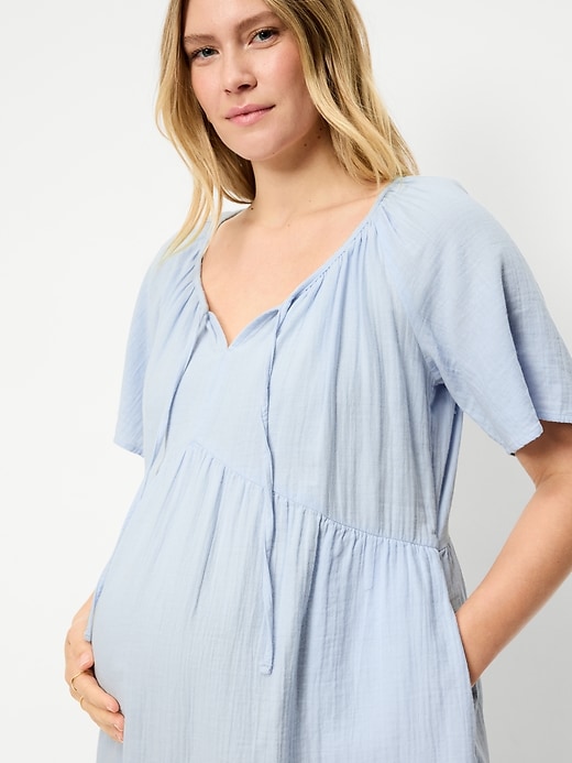 Image number 3 showing, Maternity Flutter-Sleeve Mini Dress