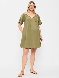 Image number 1 showing, Maternity Flutter-Sleeve Mini Dress