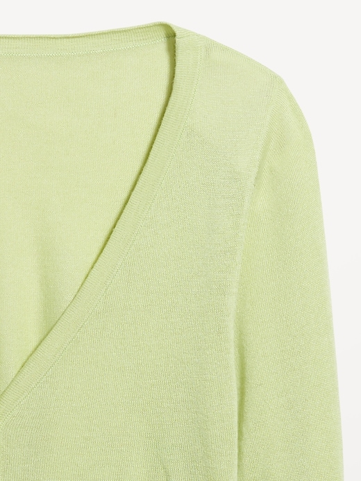 Image number 3 showing, Long-Sleeve Cropped V-Neck Cardigan