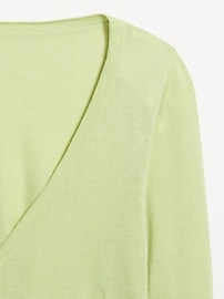 Image number 3 showing, Long-Sleeve Cropped V-Neck Cardigan