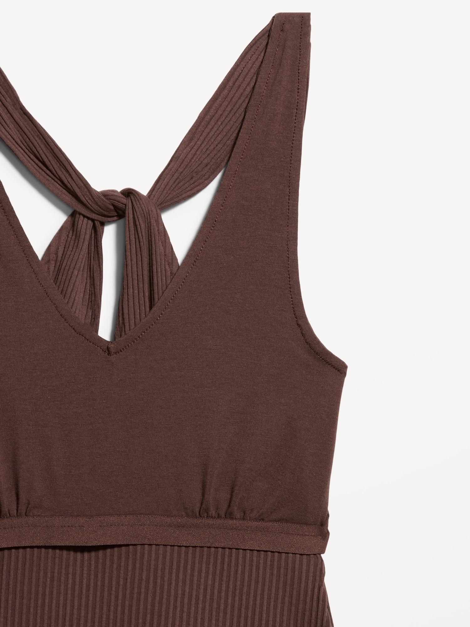 Ribbed Loop-Back Halter Top