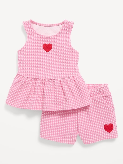 Image number 1 showing, Sleeveless Peplum Top and Shorts Set for Toddler Girls