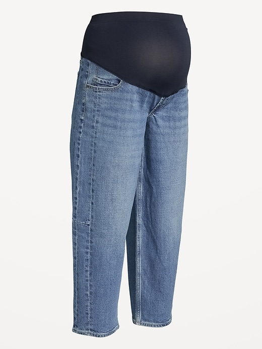 Image number 4 showing, Maternity Full Panel Barrel Ankle Jeans