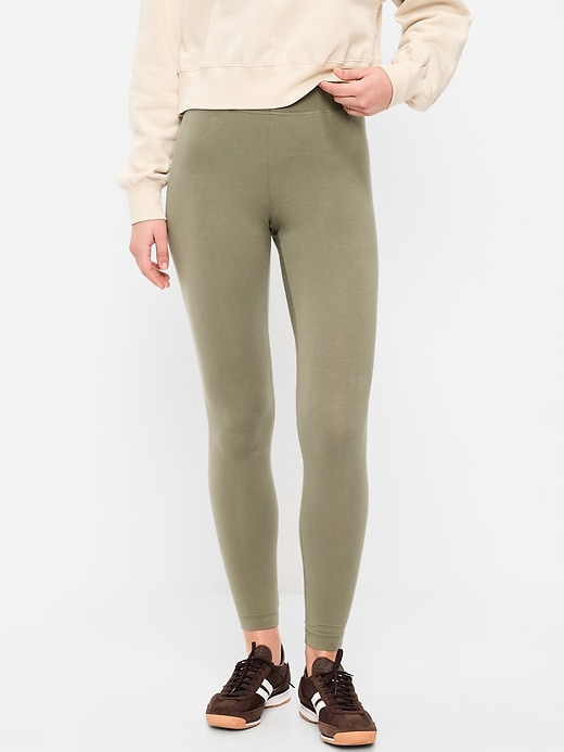 Image number 2 showing, High-Waisted Jersey Fashion Layering Leggings