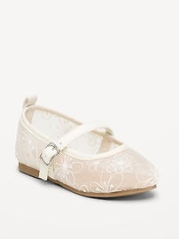 Image number 1 showing, Mesh Floral Ballet Flats for Toddler Girls