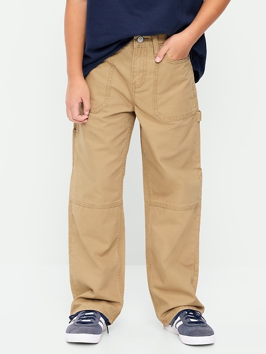 Image number 1 showing, Baggy Carpenter Utility Canvas Pants for Boys