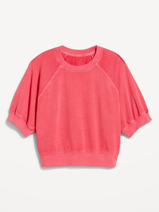 Image number 4 showing, Short-Sleeve Cropped Raglan Sweatshirt