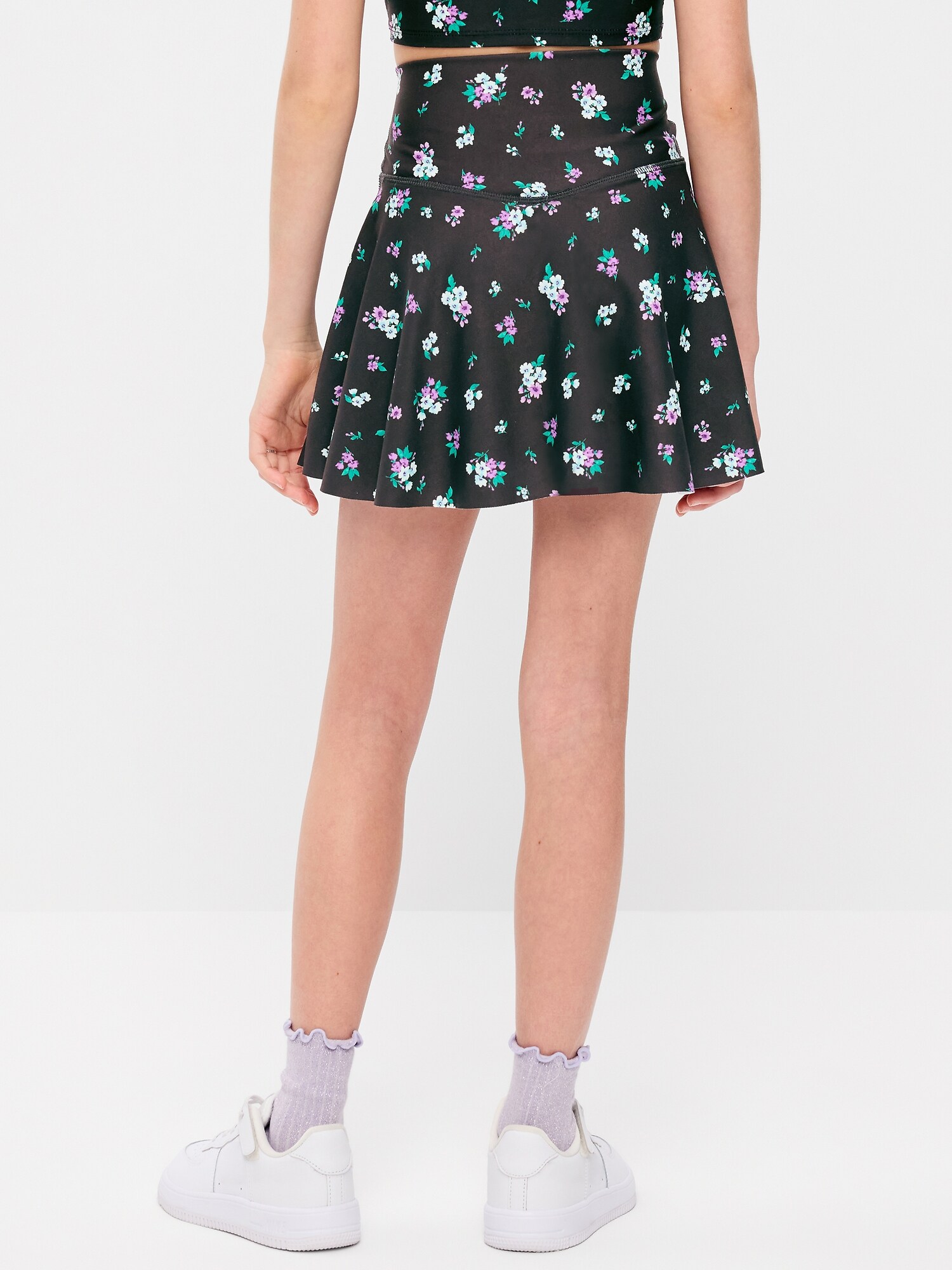 Юбка-шорты Old Navy High-Waisted PowerSoft Skort для девочек, цвет: Чёрный с принтом — фото 2