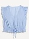 Flutter-Sleeve Poplin Top - image 5