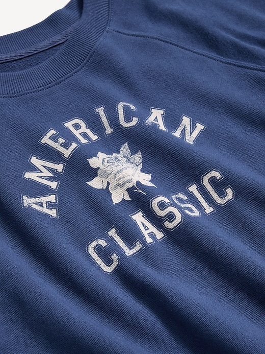 Image number 5 showing, Short-Sleeve Cropped Raglan Sweatshirt