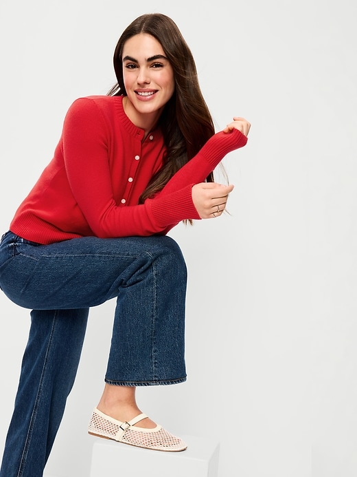 Image number 3 showing, SoSoft Lite Cropped Crew-Neck Cardigan