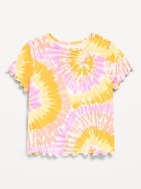 Image number 1 showing, Printed Short-Sleeve Ribbed T-Shirt for Toddler Girls