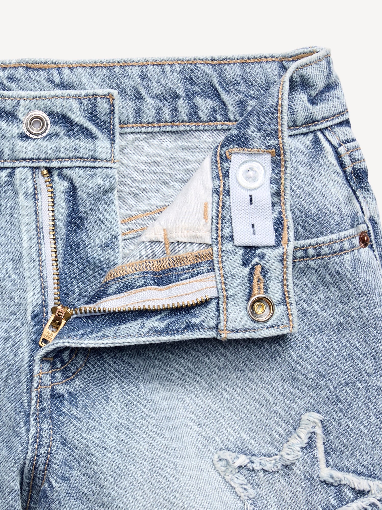 High-Waisted Frayed-Hem Jean Shorts for Girls