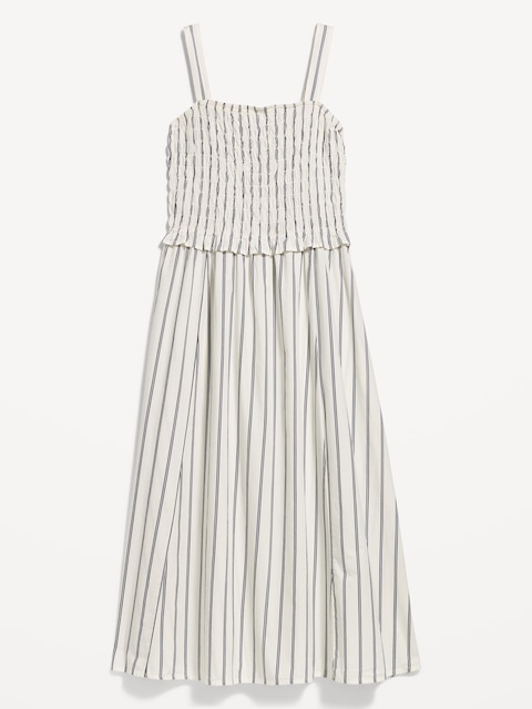 Fit & Flare Smocked-Bodice Midi Dress